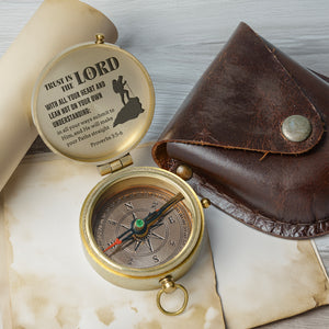 One Step with Faith, Forever Guided - In All Your Ways Submit To Him - Baptism & Communion Compass + Free Personalized Communion Bag - Gpb16082