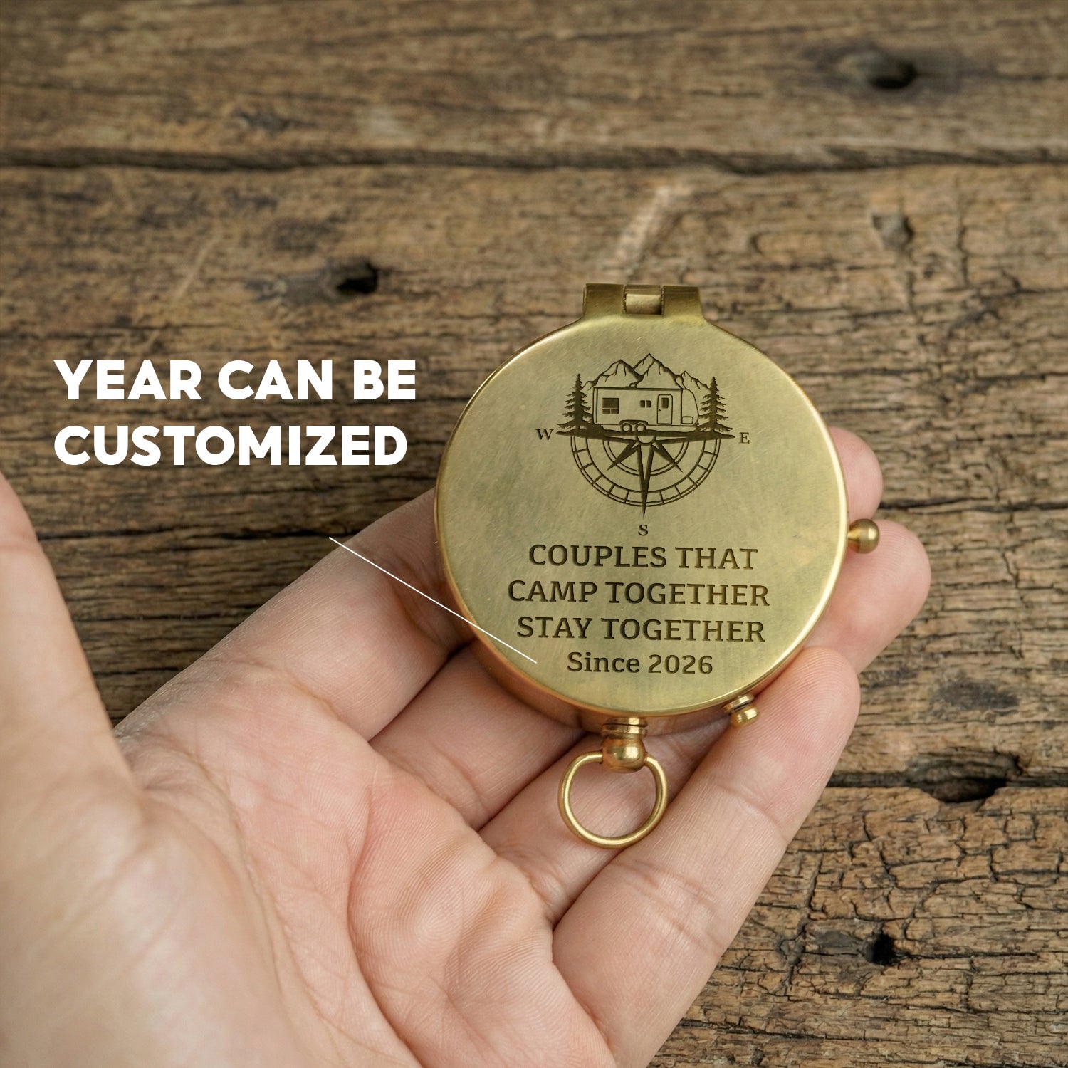 Personalized Engraved Compass - Camping - To Him - Couples That Camp Together Stay Together - Gpb26286