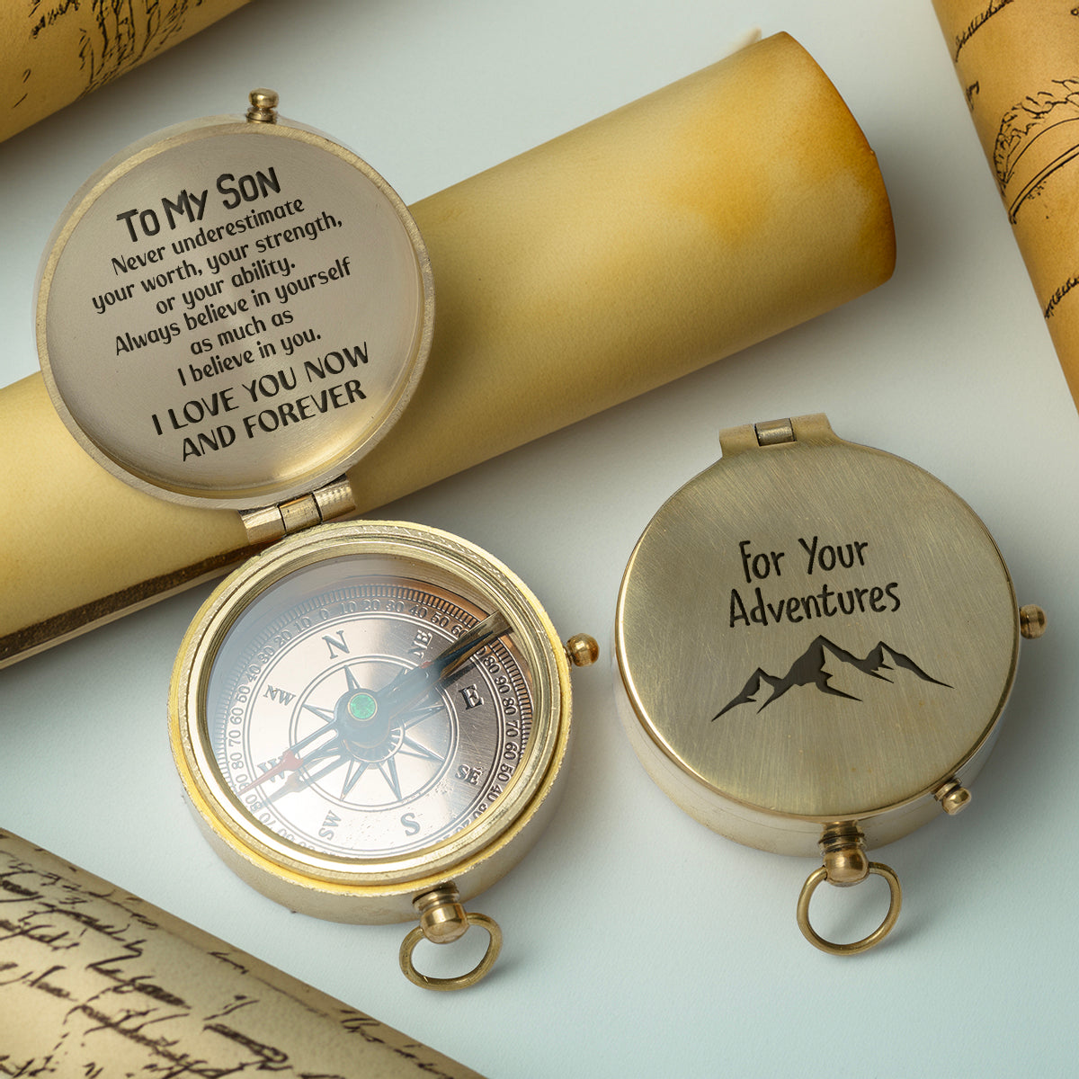 Personalized Engraved Compass - Family - To My Son - I Believe In You - Gpb16091