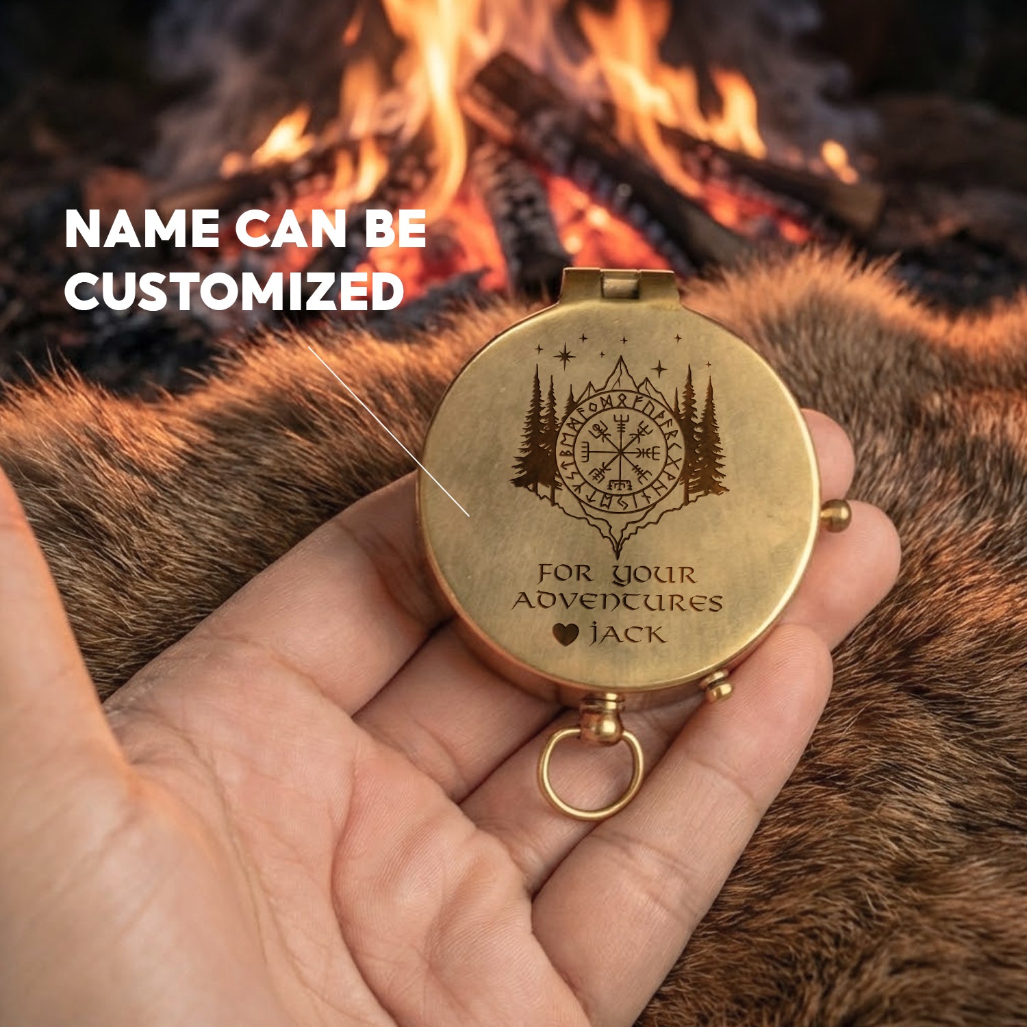 Personalized Engraved Compass - Viking - To My Man - I Pray You'll Always Be Safe - Gpb26274