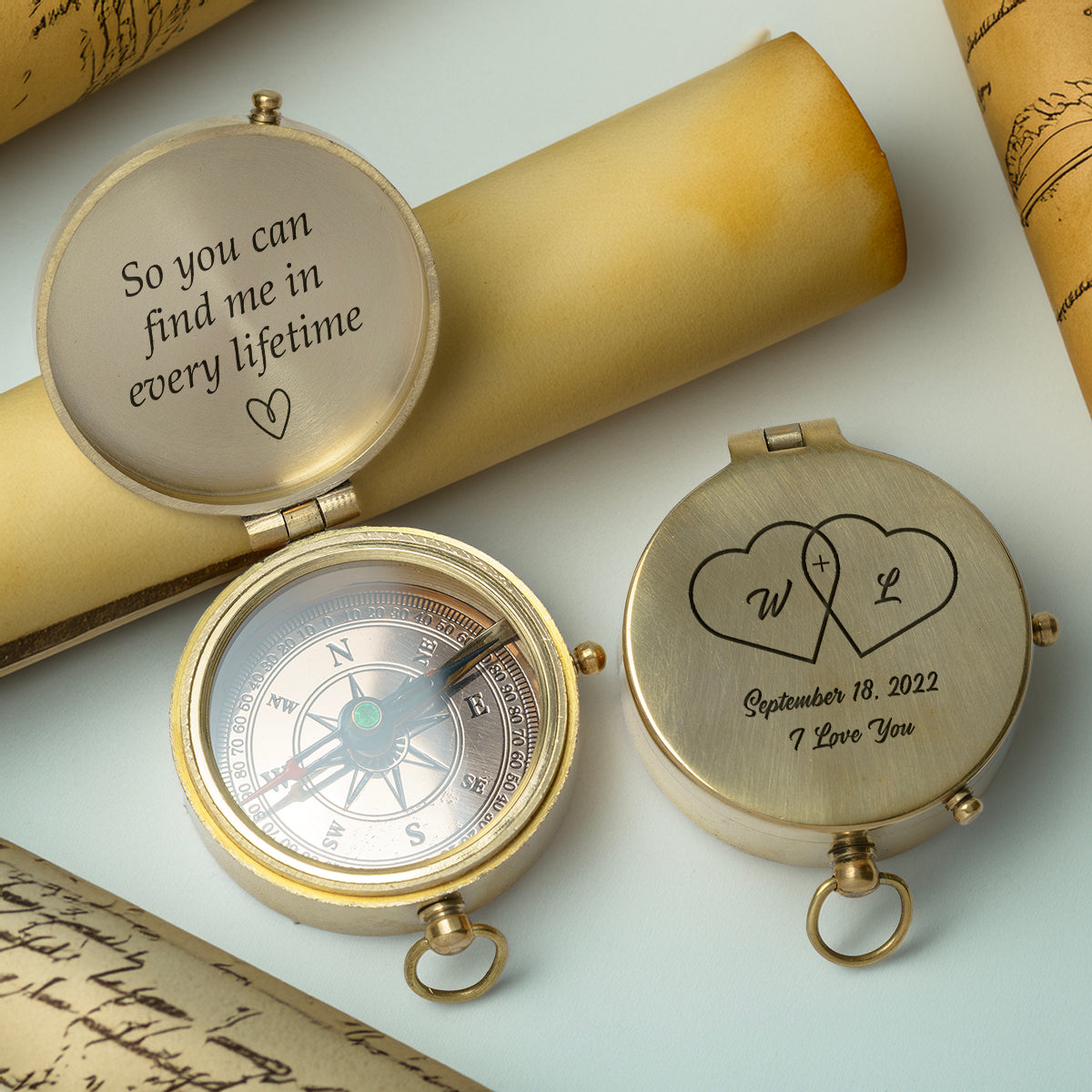 Personalized Engraved Compass - Family - For Couple - So You Can Find Me In Every Lifetime - Gpb26237