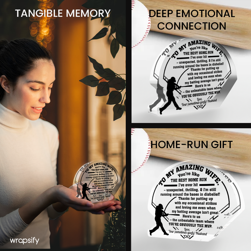 Hit a Love Homerun - Baseball Crystal Plaque for Love & Game Fans - Gznf15001