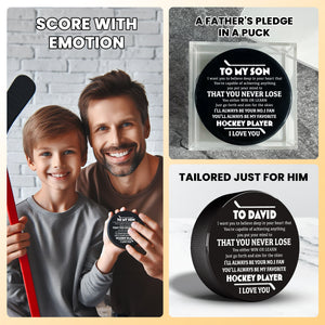 Celebrate Your Special Bond - An Exclusive Custom Hockey Puck for Son - Gai16018