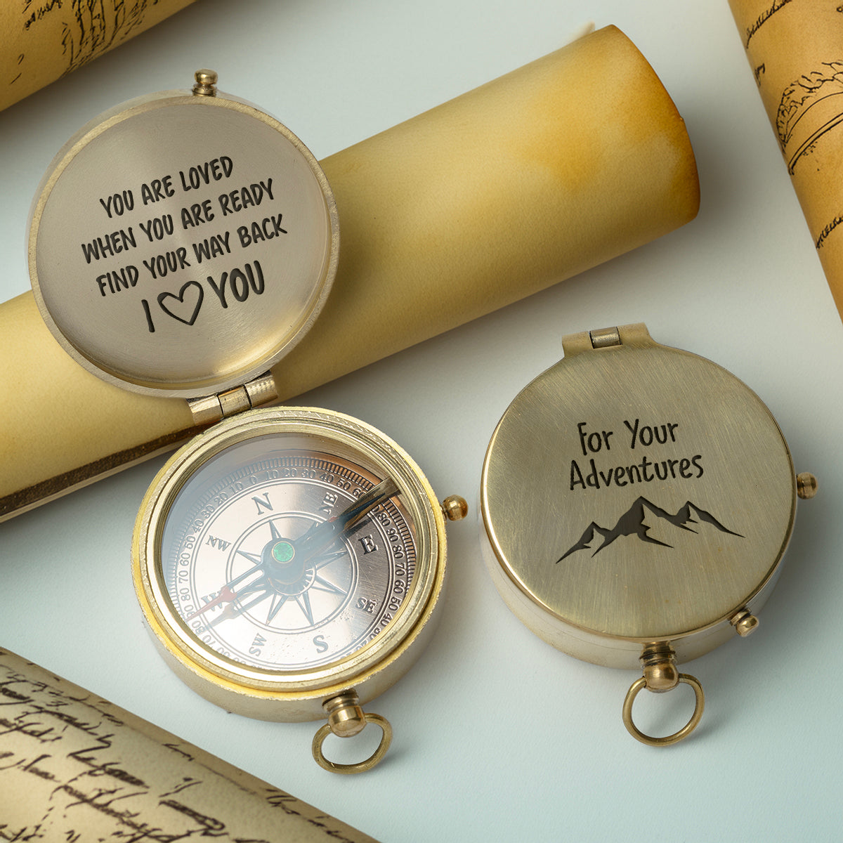 Personalized Engraved Compass - Family - For Couple - You Are Loved When You Are Ready Find Your Way Back - Gpb26241