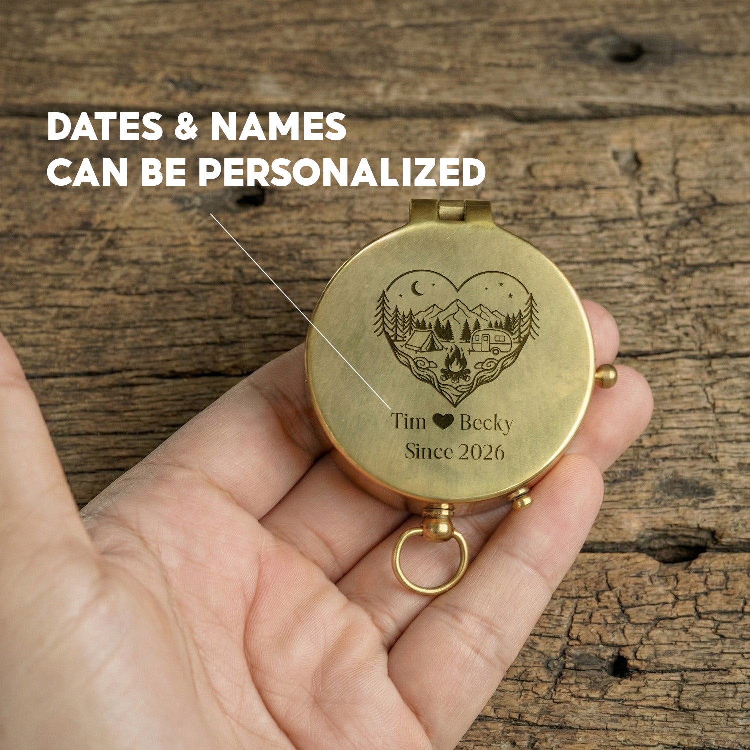 Personalized Engraved Compass - Camping - To Him - Our Adventure Starts - Gpb26290