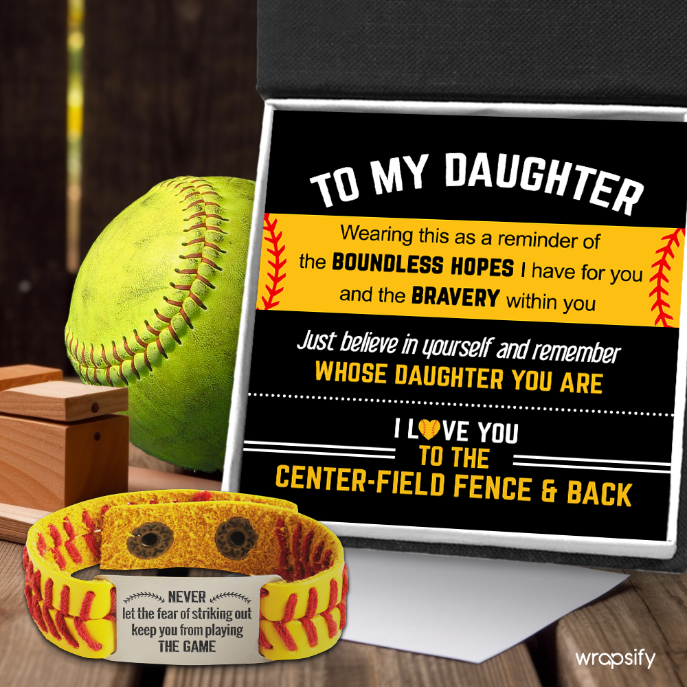Softball Bracelet - Softball - To My Daughter - I Love You To The Center-field Fence And Back - Gbzk17029