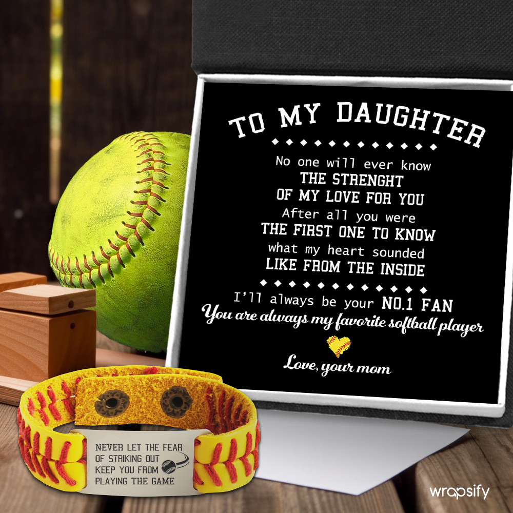 Softball Bracelet - Softball - To My Daughter - From Mom - I’ll Always Be Your No.1 Fan - Gbzk17030