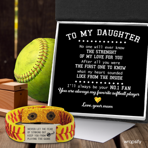 Softball Bracelet - Softball - To My Daughter - From Mom - I’ll Always Be Your No.1 Fan - Gbzk17030