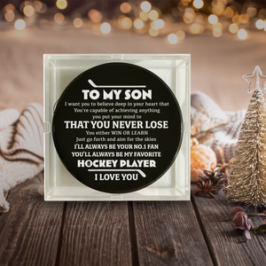 Celebrate Your Special Bond This Xmas - An Exclusive Custom Hockey Puck for Son - Gai16018