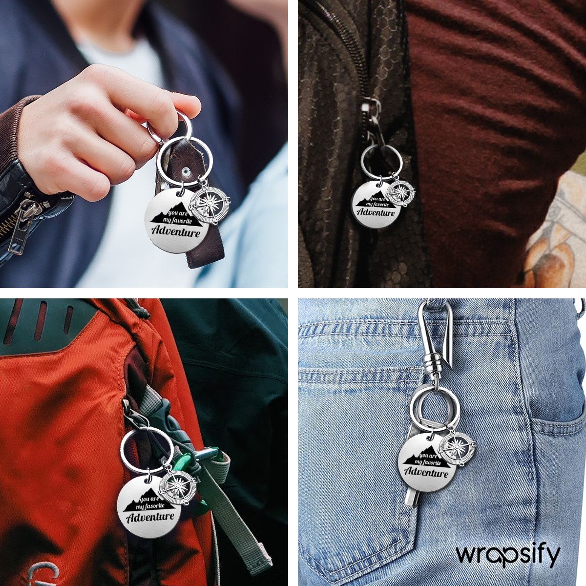 Love's Journey Awaits! Personalized Compass Keychain - Ideal Gift for Your Adventurous Man - Gkw26005