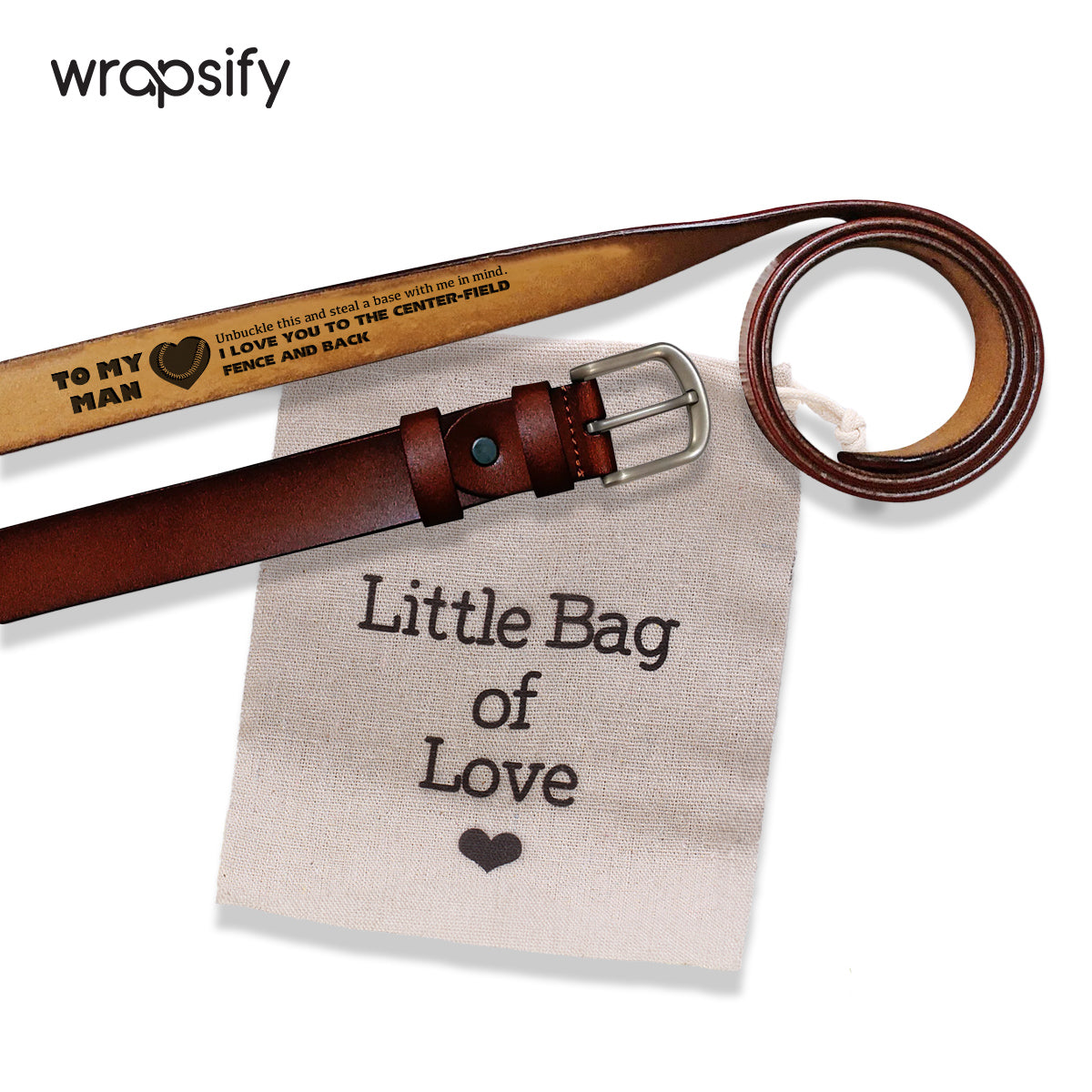 Home Run Hero Gift - Baseball Leather Belt with a Hidden Surprise - Gar26005