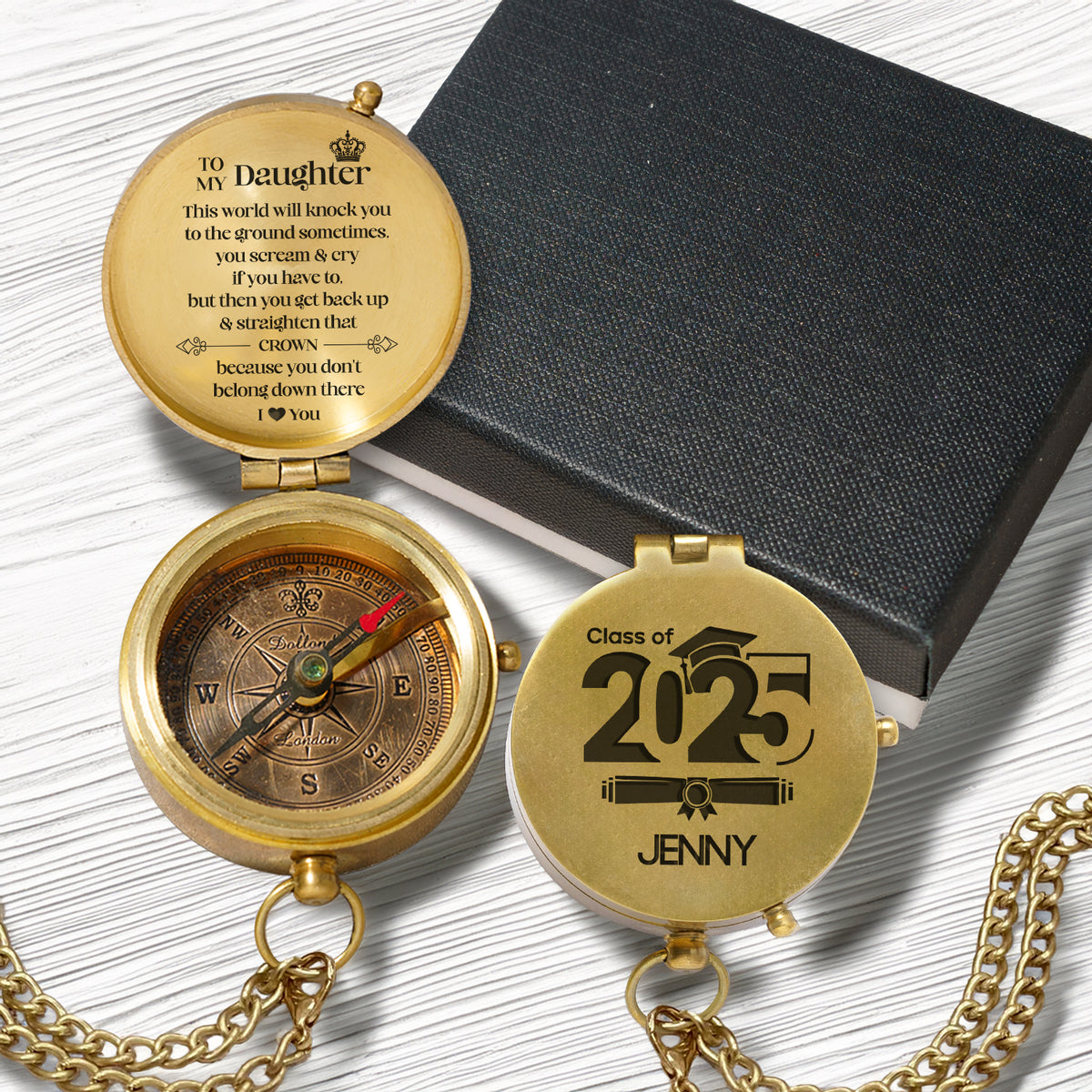 Personalized Engraved Compass - Family - To My Daughter - You Get Back Up & Straighten That Crown - Gpb17019