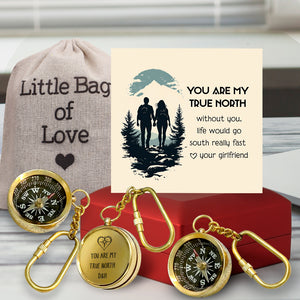 Personalized Brass Compass Keychain - Family - To My Boyfriend - You Are My True North - Gkqj12006