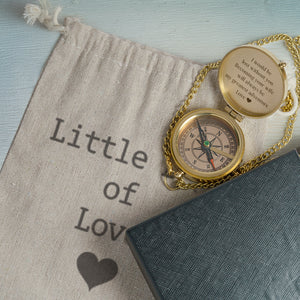 Personalized Engraved Bronze Compass - Handmade 7 years Anniversary Gift for Man | Custom Name, Date - Gpb26267