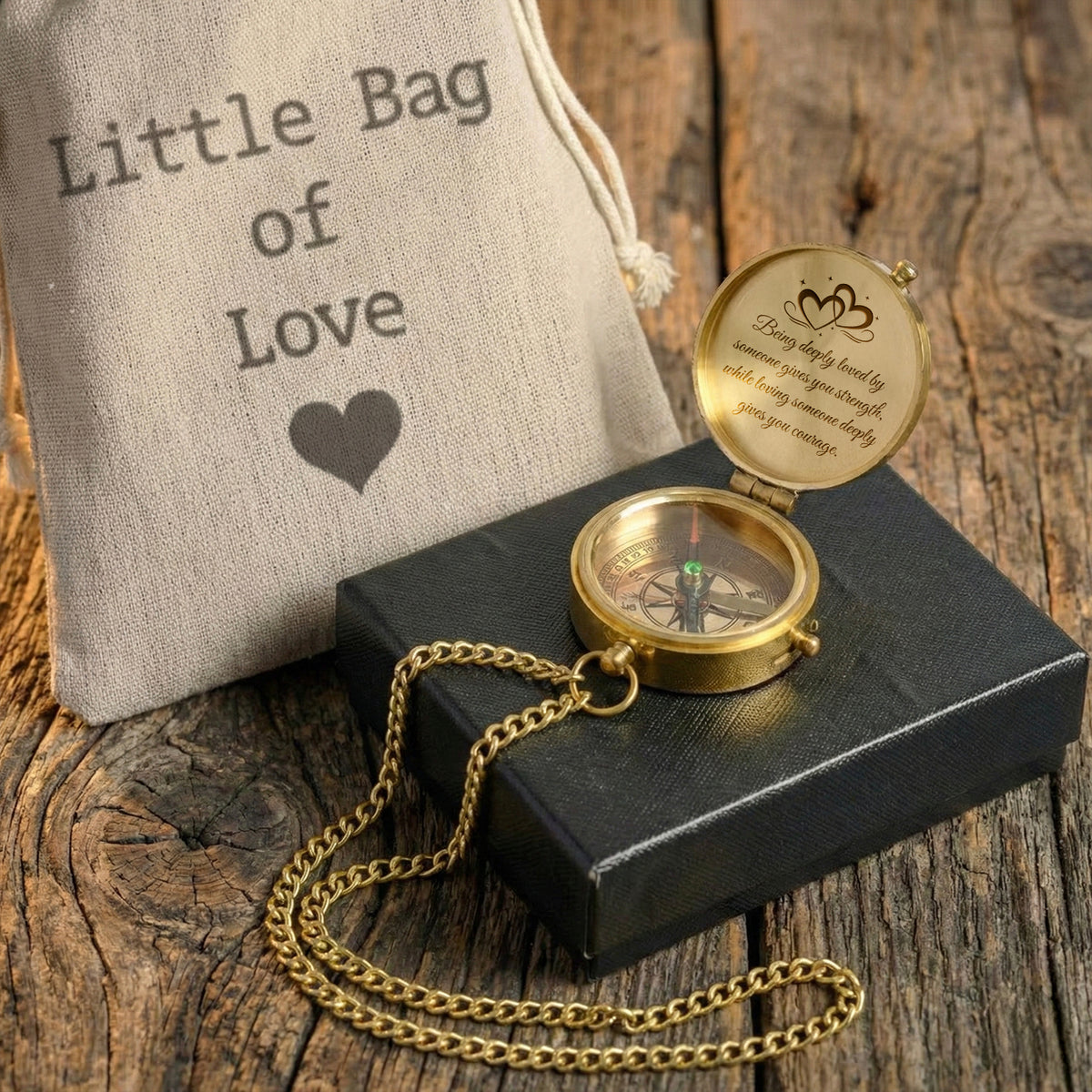 Personalized Engraved Bronze Compass - Handmade 50 years Anniversary Gift for Grandpa & Grandma | Custom Name, Date - Gpb20009