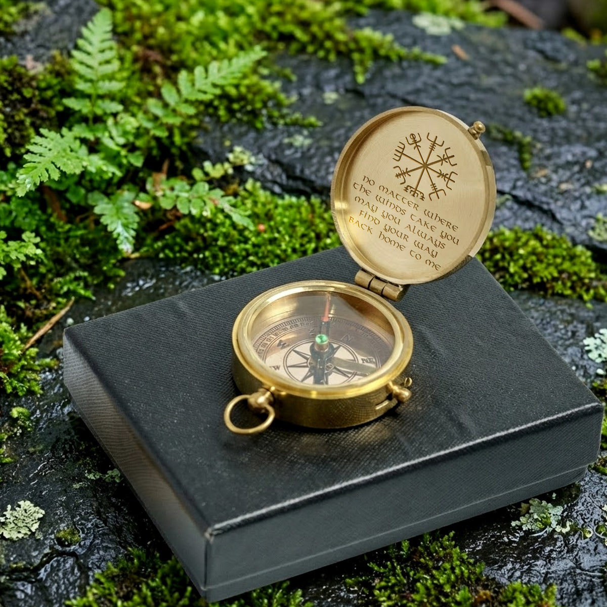 Personalized Engraved Compass - Viking - To My Man - May You Always Find Your Way Back Home To Me - Gpb26277