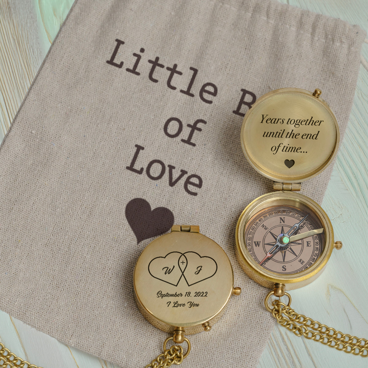 Personalized Engraved Compass - Family - For Couple - Years Together Until The End Of Time - Gpb26238