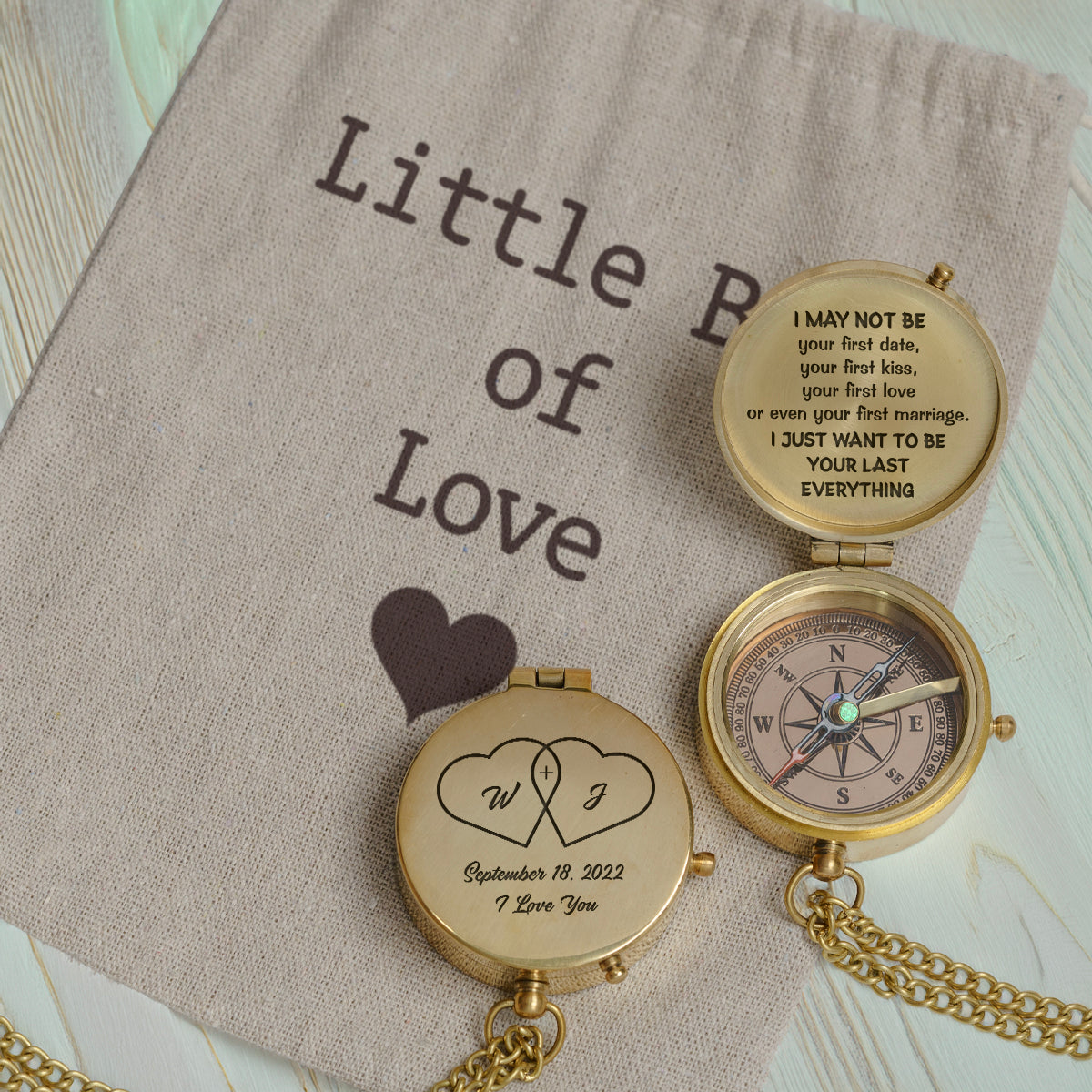 Personalized Engraved Compass - Family - For Couple - I Just Want To Be Your Last Everything - Gpb26243