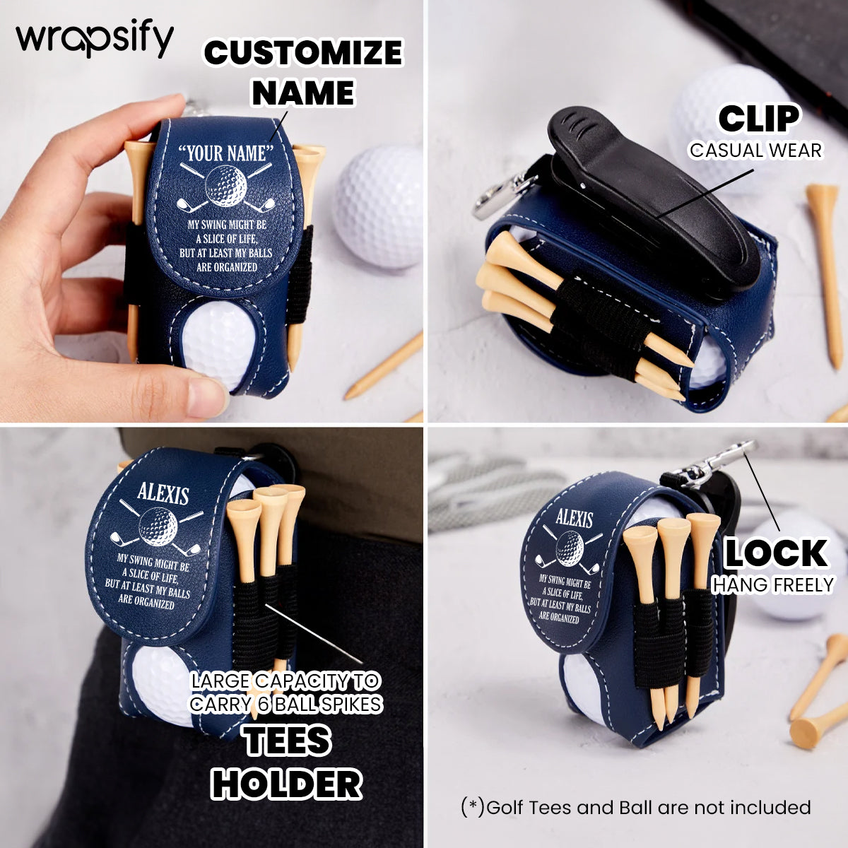 Personalized Golf Tees Pouch - Golf - To Myself - A Place For My Balls That Isn't The Round - Gav34001