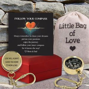 Personalized Brass Compass Keychain - Family - To My Daughter - Always Remember To Chase Your Dreams - Gkqj17006