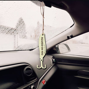 Personalized Wooden Ornament Car Accessories - Fishing - To My Man - Hooked On You - Gap26015