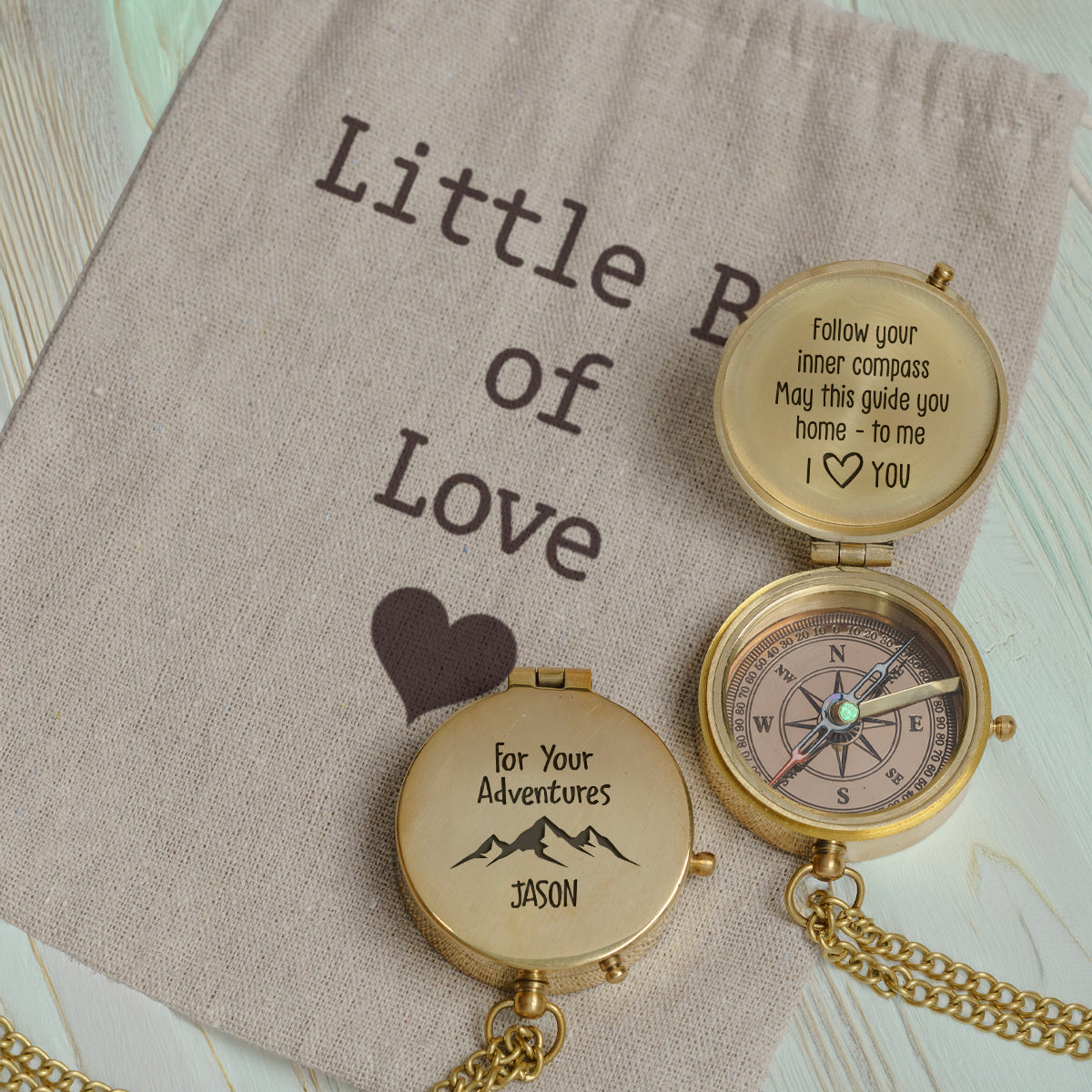 Personalized Engraved Compass - Family - For Couple - Follow Your Inner Compass - Gpb26242