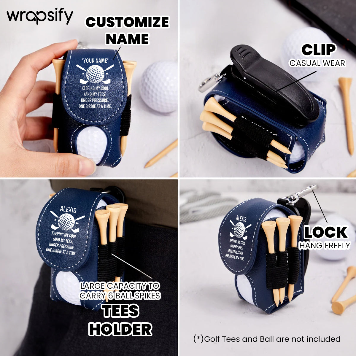 Personalized Golf Tees Pouch - Golf - To Myself - Keeping My Cool And My Tees Under Pressure - Gav34003