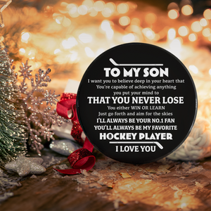 Celebrate Your Special Bond This Xmas - An Exclusive Custom Hockey Puck for Son - Gai16018