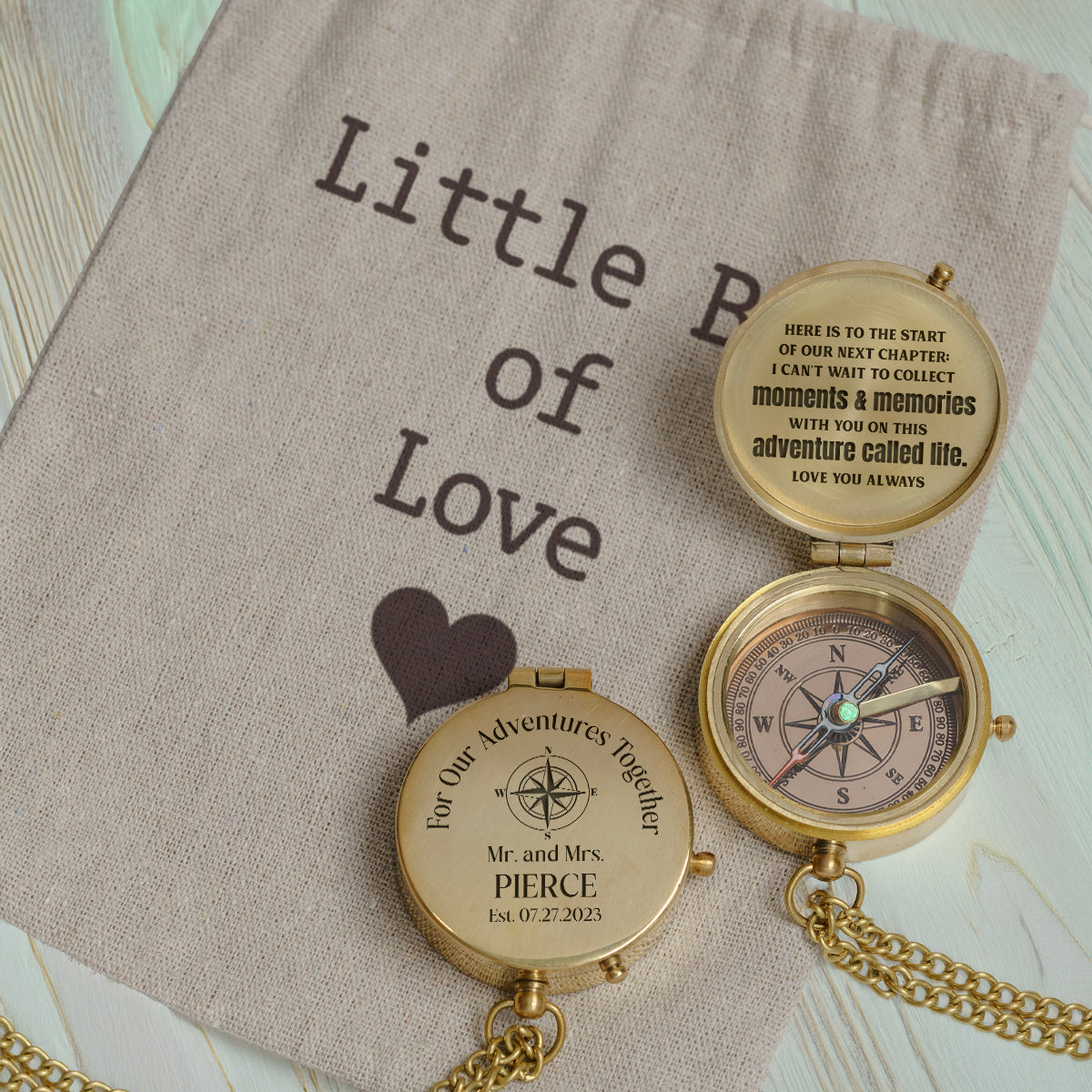 Personalized Engraved Compass - Family - For Couple - Here Is To The Start Of Our Next Chapter - Gpb26240