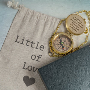 Personalized Engraved Bronze Compass - Handmade 10 years Anniversary Gift for Couples | Custom Name, Date - Gpb26253