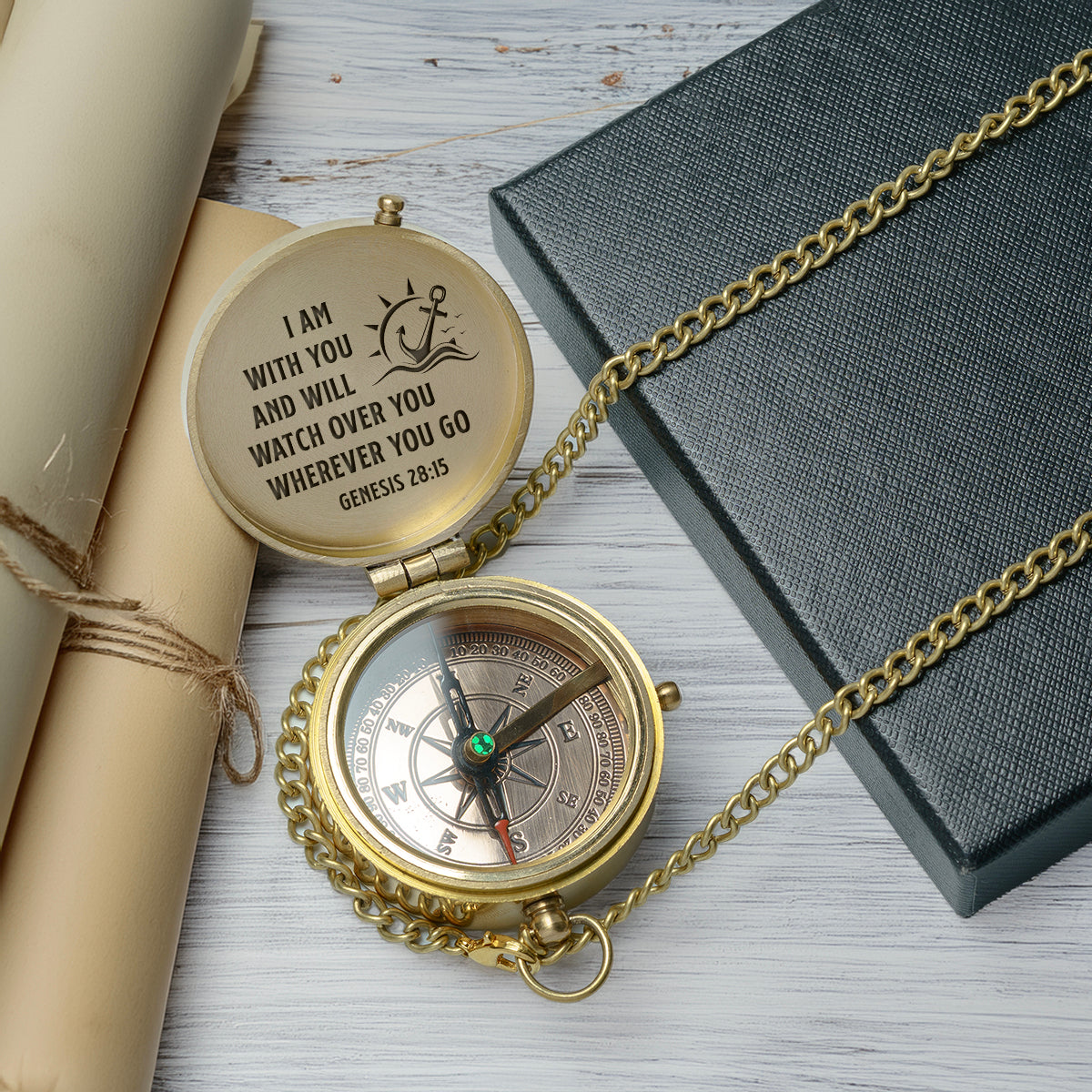 One Step with Faith, Forever Guided - I Am With You - Baptism & Communion Compass - Gpb16095