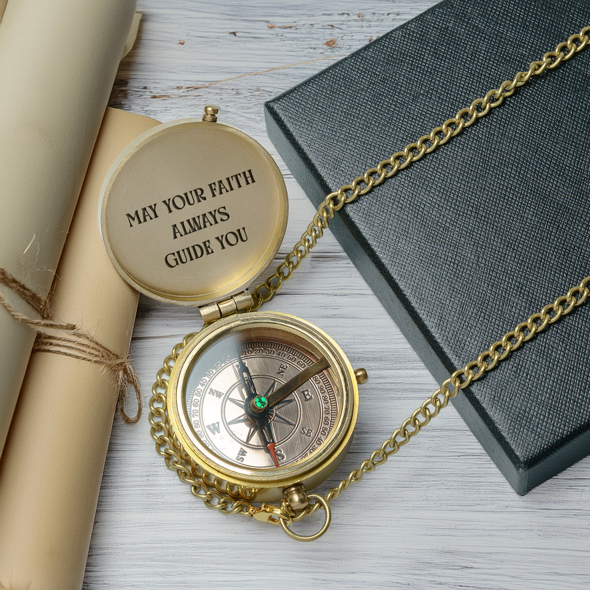 One Step with Faith, Forever Guided - May Your Faith Always Guide You - Baptism & Communion Compass - Gpb16083