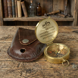 Personalized Engraved Bronze Compass - Handmade 50 years Anniversary Gift for Grandpa & Grandma | Custom Name, Date - Gpb20009