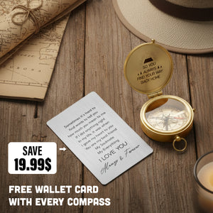 Personalized Compass Gift - Long-distance Keepsake For Him - So Even From Miles Away, Your Love Still Guides Them Home - Gpb26045