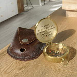 Personalized Engraved Bronze Compass - Handmade 7 years Anniversary Gift for Couples | Custom Name, Date - Gpb26268