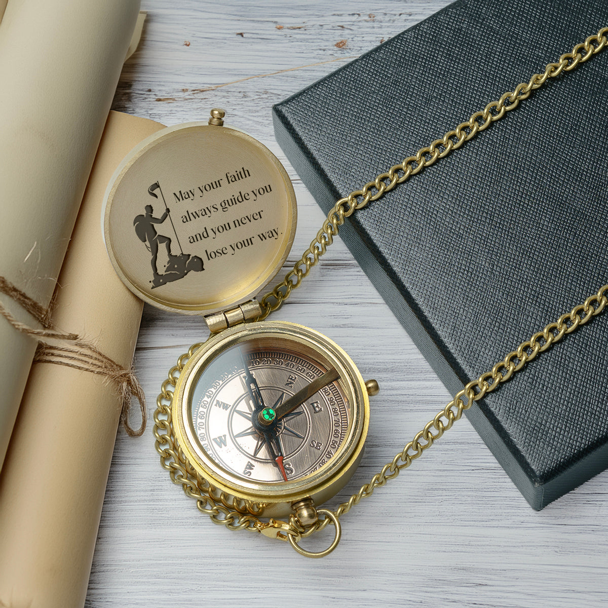 One Step with Faith, Forever Guided - May Your Faith Always Guide You - Baptism & Communion Compass - Gpb16084