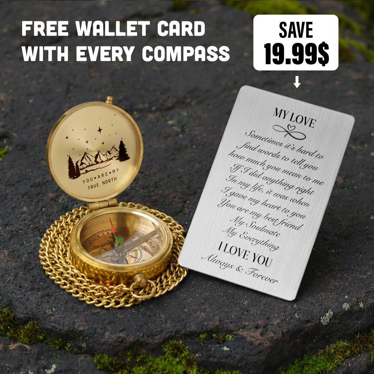 Personalized Compass Gift - You Can’t Always Be There - But This Can - Gpb26012