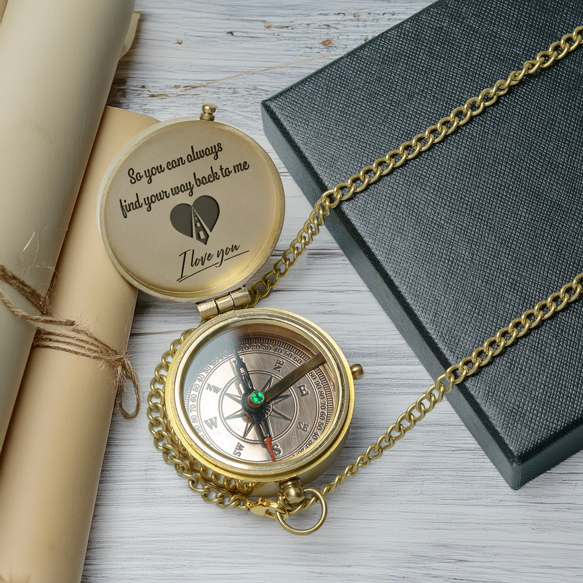 Personalized Compass Gift - So When You're Not Around To Say 'I Love You' This Compass Says It For You - Gpb14001