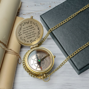 One Step with Faith, Forever Guided - Keep You In All Your Ways - Baptism & Communion Compass + Free Personalized Communion Bag - Gpb16089