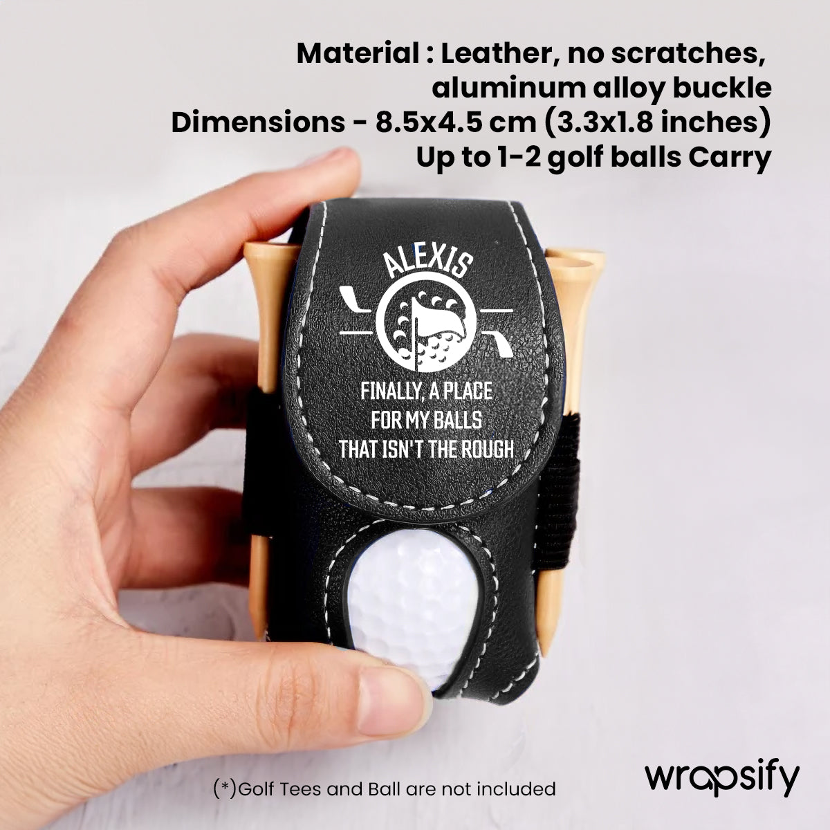 Personalized Golf Tees Pouch - Golf - To Myself - A Place For My Balls That Isn't The Round - Gav34002