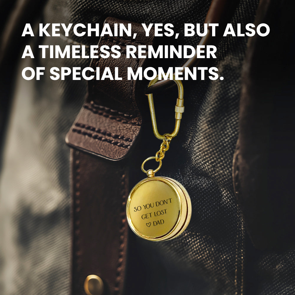 Personalized Brass Compass Keychain - Family - To My Son - From Dad - So You Don't Get Lost - Gkqj16003