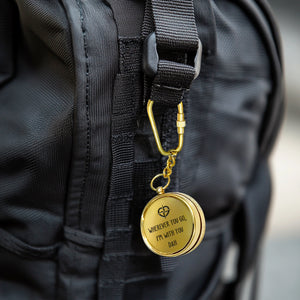 Personalized Brass Compass Keychain - Family - To My Boyfriend - You Are My Compass When I'm Lost - Gkqj12004