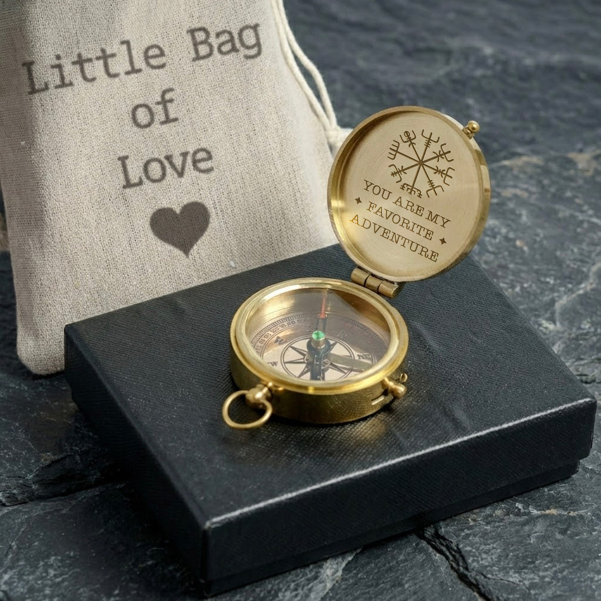 Personalized Engraved Compass - Viking - To My Man - You Are My Favorite Adventure - Gpb26276