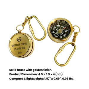 Personalized Brass Compass Keychain - Family - To My Husband - You Deserve So Much More Than That - Gkqj14003