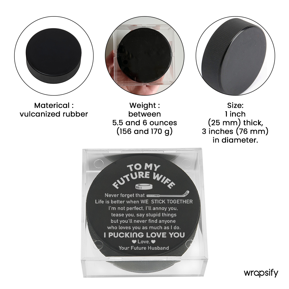 Score Romantic Points - Customized Hockey Puck for Your Future Wife - Gai25003
