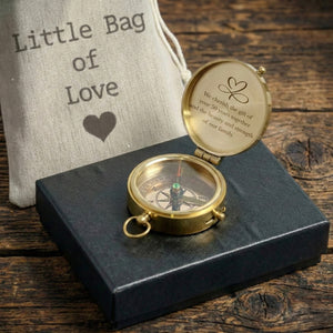 Personalized Engraved Bronze Compass - Handmade 50 years Anniversary Gift for Grandpa & Grandma | Custom Name, Date - Gpb20012