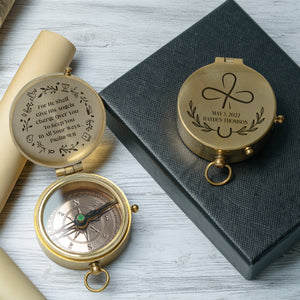 One Step with Faith, Forever Guided - Keep You In All Your Ways - Baptism & Communion Compass + Free Personalized Communion Bag - Gpb16089