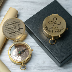 One Step with Faith, Forever Guided - Whenever You Pray Heaven To Hear You - Baptism & Communion Compass + Free Personalized Communion Bag - Gpb16085