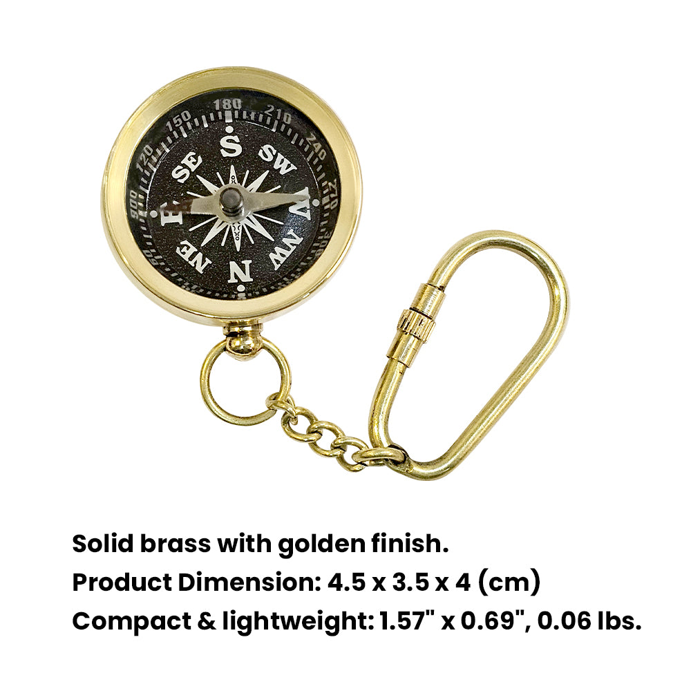 Personalized Brass Compass Keychain - Family - Just For Our Amazing Daughter - With All Our Love - Gkqj17005