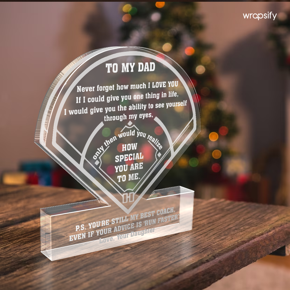 Crystal Plaque - Softball - To My Dad - From Daughter - You're Still My Best Coach - Gznf18122